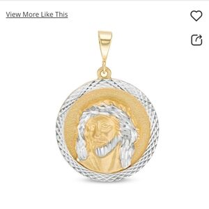 ZALES men's diamond-cut reversible necklace charm in 10K GOLD